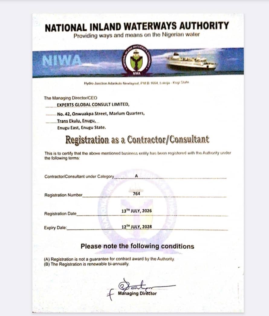 NIWA Contractor/Consultant Registration